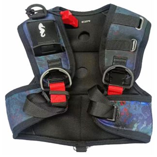 Black weight vest with red whistle